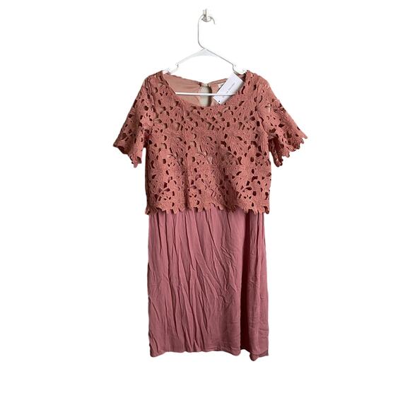 Stevie Hender Catrina Lace Midi Dress in Rose- size medium - Picture 1 of 1